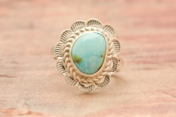 Genuine Sonoran Turquoise Sterling Silver Navajo Ring